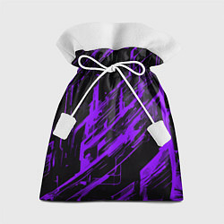 Мешок для подарков Purple stripes on a black background, цвет: 3D-принт