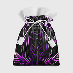 Мешок для подарков Purple lines on a black background, цвет: 3D-принт