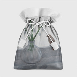 Мешок для подарков Подснежники и птичка, цвет: 3D-принт