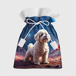 Мешок для подарков Бишон в космосе, цвет: 3D-принт