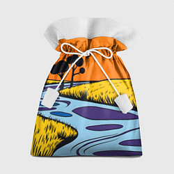 Мешок для подарков Пейзаж с фантастической природой, цвет: 3D-принт