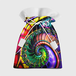 Мешок для подарков Фрактальный узор неоновый, цвет: 3D-принт