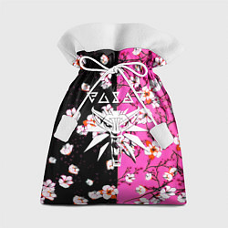 Мешок для подарков Ведьмак паттерн сакура, цвет: 3D-принт