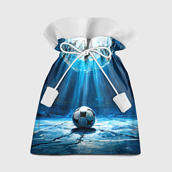 Мешок для подарков Футбольный мяч в синем, цвет: 3D-принт