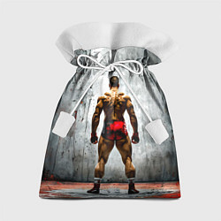 Мешок для подарков Рестлер на синем, цвет: 3D-принт