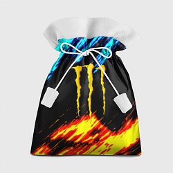Мешок для подарков Monster energy текстура огненная, цвет: 3D-принт