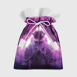 Мешок для подарков Космонавт и фиолетовый космос, цвет: 3D-принт