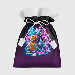 Мешок для подарков Гитарист Том и вокалист Джерри - неоновое свечение, цвет: 3D-принт