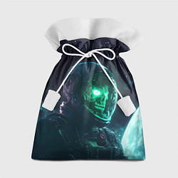 Мешок для подарков Скелет космонавта с неоновыми глазами, цвет: 3D-принт