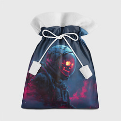 Мешок для подарков Скелет космонавта под луной, цвет: 3D-принт