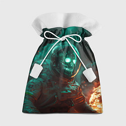 Мешок для подарков Неоновый череп в скафандре космонавта, цвет: 3D-принт