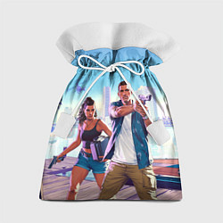 Мешок для подарков GTA 6 главные герои, цвет: 3D-принт