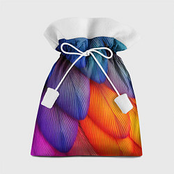 Мешок для подарков Радужные перья попугая, цвет: 3D-принт