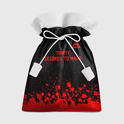 Мешок для подарков Thirty Seconds to Mars - red gradient посередине, цвет: 3D-принт