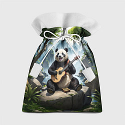 Мешок для подарков Панда играет на гитаре в лесу, цвет: 3D-принт