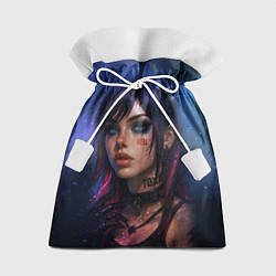 Мешок для подарков Девушка неформалка cosmic hell goth, цвет: 3D-принт