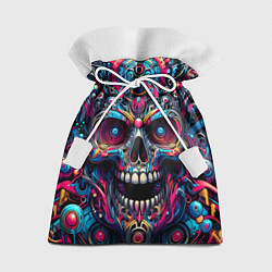 Мешок для подарков Colorful cyber skull - pattern, цвет: 3D-принт