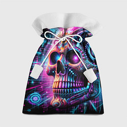 Мешок для подарков Neon cyber skull, цвет: 3D-принт