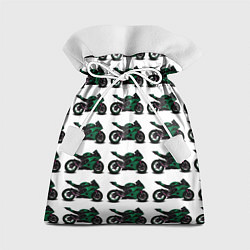 Мешок для подарков Motorbike dark green, цвет: 3D-принт