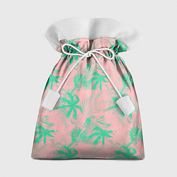 Мешок для подарков Palm turquoise pink, цвет: 3D-принт