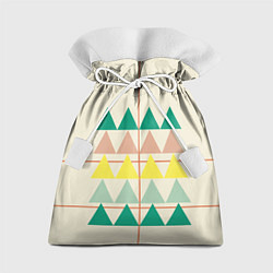 Мешок для подарков Абстрактный лес - треугольники на светлом, цвет: 3D-принт