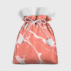 Мешок для подарков Белые разломы на лососевом, цвет: 3D-принт