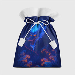 Мешок для подарков Неоновый космический дракон - нейроарт, цвет: 3D-принт