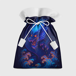 Мешок для подарков Неоновый дракон - нейроарт, цвет: 3D-принт