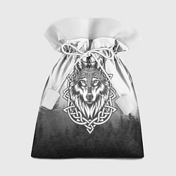 Мешок для подарков Волк в кельтском стиле и лес, цвет: 3D-принт