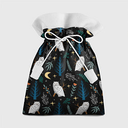 Мешок для подарков Сова в зимнем лесу, цвет: 3D-принт