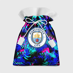 Мешок для подарков Манчестер сити неоновые тропики, цвет: 3D-принт