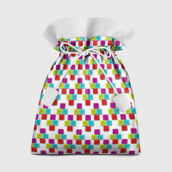 Мешок для подарков Цветные блоки на белом, цвет: 3D-принт