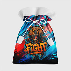 Подарочный мешок Fight - медведь в краске