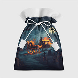 Мешок для подарков Призраки в горящей конной повозке, цвет: 3D-принт
