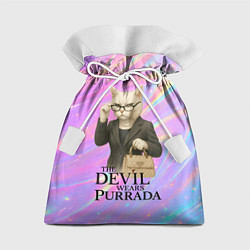 Мешок для подарков Дьявол носит Пурада пародия с белой кошкой, цвет: 3D-принт
