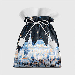 Мешок для подарков Салют в новогодней Москве, цвет: 3D-принт