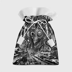 Мешок для подарков Cyber urban skull - ai art fantasy, цвет: 3D-принт