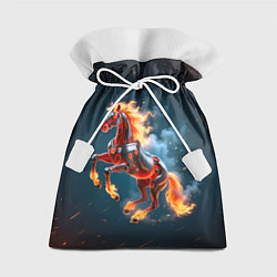 Мешок для подарков Огненная лошадь киборг, цвет: 3D-принт