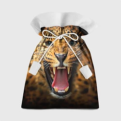 Мешок для подарков Рык леопарда, цвет: 3D-принт