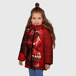 Куртка зимняя для девочки Красный череп, цвет: 3D-красный — фото 2