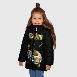 Куртка зимняя для девочки Gold Fishing, цвет: 3D-черный — фото 2