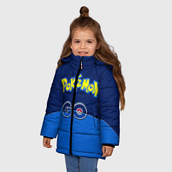Куртка зимняя для девочки Покеболл, цвет: 3D-черный — фото 2