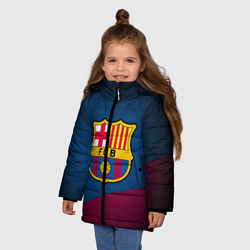 Зимняя куртка для девочки FCB Barcelona / 3D-Черный – фото 3