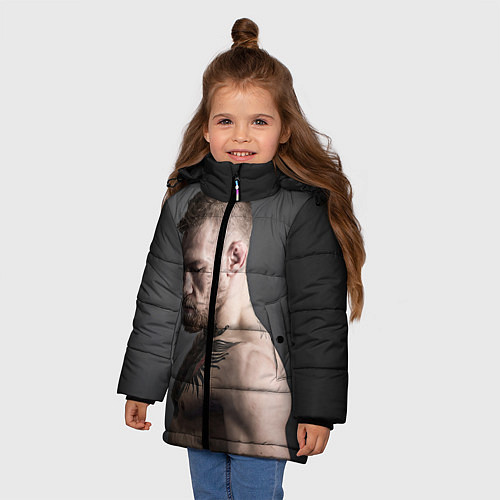 Зимняя куртка для девочки Конор Макгрегор / 3D-Черный – фото 3
