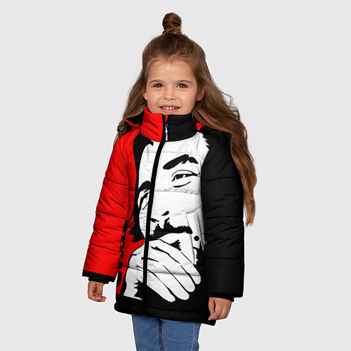 Зимняя куртка для девочки Че Гевара / 3D-Черный – фото 3