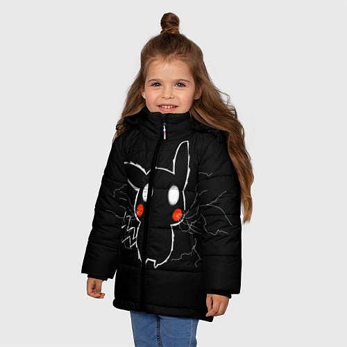 Зимняя куртка для девочки Pikachu / 3D-Черный – фото 3