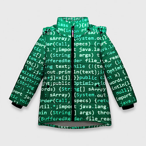 Зимняя куртка для девочки Программирование 8 / 3D-Светло-серый – фото 1