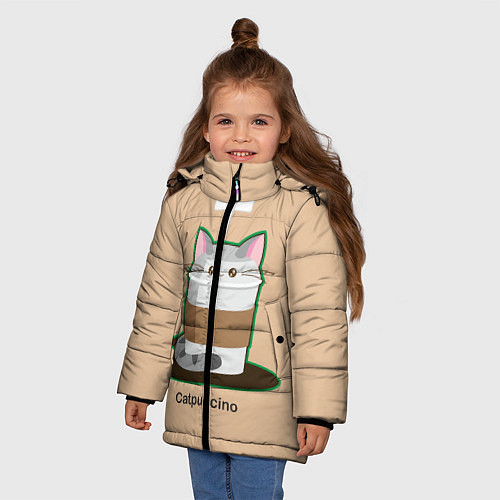 Зимняя куртка для девочки Catpuccino / 3D-Черный – фото 3