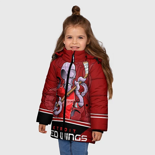 Зимняя куртка для девочки Detroit Red Wings / 3D-Черный – фото 3