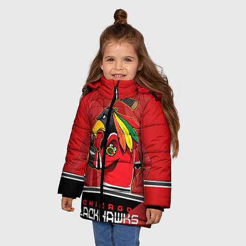 Зимняя куртка для девочки Chicago Blackhawks / 3D-Черный – фото 3